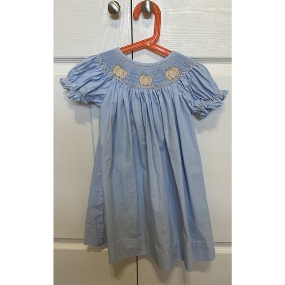 Size 3T Bishop Pumpkin Dress By Stitches Of Faith Thanksgiving - Picture 1 of 7